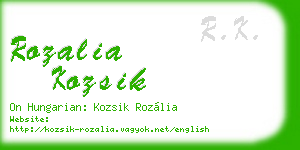 rozalia kozsik business card