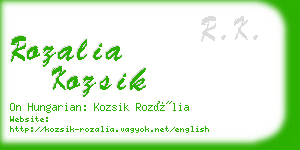 rozalia kozsik business card